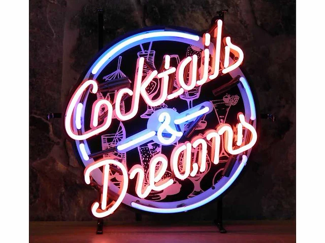Coktails & dreams neonbord 50 cm - afbeelding 1 van  1