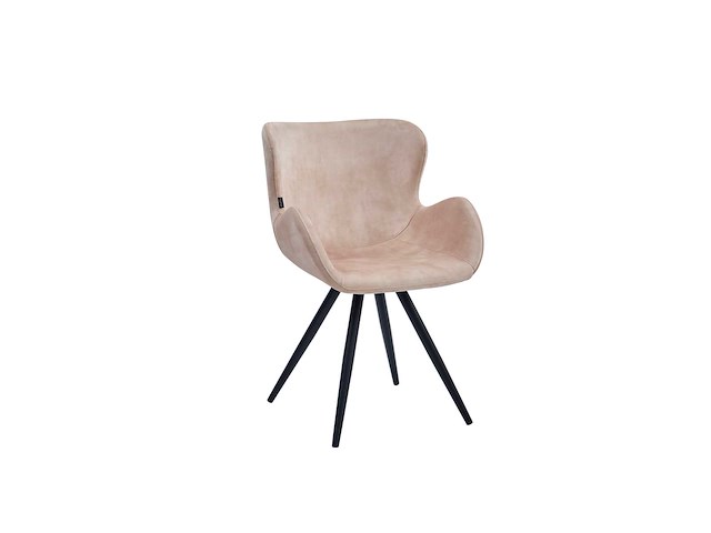 Colenis - anabella eetkamerstoel - set van 4 - beige - adoré velvet - industrieel - met armleuning - afbeelding 1 van  4