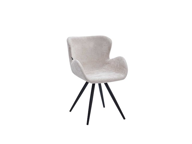 Colenis - anabella eetkamerstoel - set van 4 - beige - chenille stof - industrieel - met armleuning - afbeelding 1 van  7