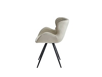 Colenis - anabella eetkamerstoel - set van 4 - beige - velvet - industrieel - met armleuning - afbeelding 3 van  7