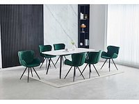 Colenis - anabella eetkamerstoel - set van 4 - groen - velvet - industrieel - met armleuning - afbeelding 7 van  7