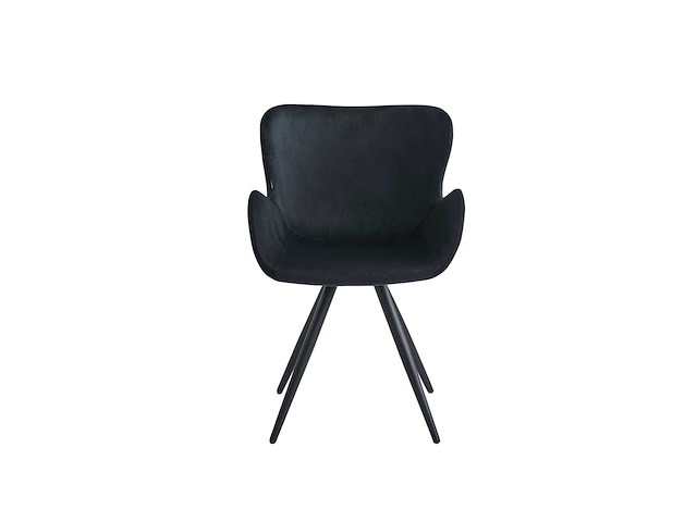 Colenis - anabella eetkamerstoel - set van 4 - zwart - fluweel - velvet - industrieel - met armleuning - afbeelding 3 van  7