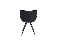 Colenis - anabella eetkamerstoel - set van 4 - zwart - fluweel - velvet - industrieel - met armleuning - afbeelding 2 van  7