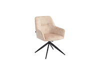 Colenis - barbara eetkamerstoel - set van 4 - beige - adoré velvet - industrieel - draaibaar - 180° - met return memory functie