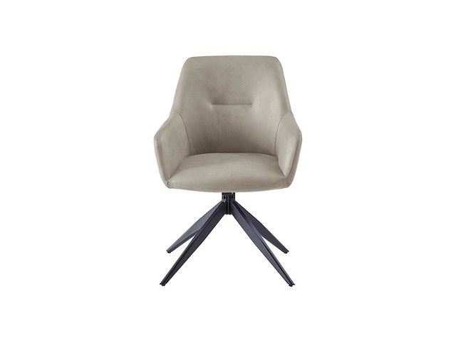 Colenis - barbara eetkamerstoel - set van 4 - beige - microfiber - microvezel - industrieel - draaibaar - 180° - met return memory functie - afbeelding 3 van  5