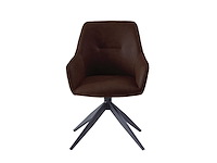 Colenis - barbara eetkamerstoel - set van 4 - bruin - microfiber - microvezel - industrieel - draaibaar - 180° - met return memory functie - afbeelding 2 van  5