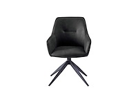 Colenis - barbara eetkamerstoel - set van 6 - antraciet - microfiber - microvezel - industrieel - draaibaar - 180° - met return memory functie - afbeelding 2 van  5