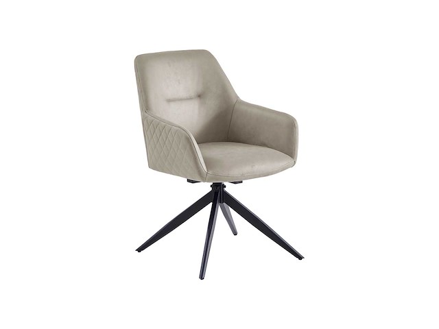 Colenis - barbara eetkamerstoel - set van 6 - beige - microfiber - microvezel - industrieel - draaibaar - 180° - met return memory functie - afbeelding 1 van  4