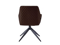 Colenis - barbara eetkamerstoel - set van 6 - bruin - microfiber - microvezel - industrieel - draaibaar - 180° - met return memory functie - afbeelding 4 van  5
