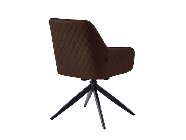 Colenis - barbara eetkamerstoel - set van 6 - bruin - microfiber - microvezel - industrieel - draaibaar - 180° - met return memory functie - afbeelding 5 van  5