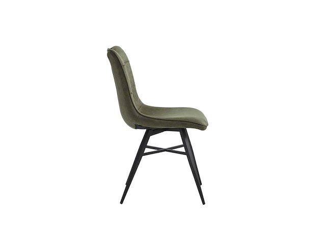 Colenis - bloq eetkamerstoel - set van 4 - groen - microfiber stof - industrieel - comfortabele stoel voor eetkamer of keuken - afbeelding 2 van  3
