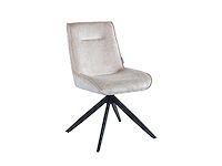 Colenis - brutus eetkamerstoel - set van 4 - beige - boucle stof - zwarte poten - stoel