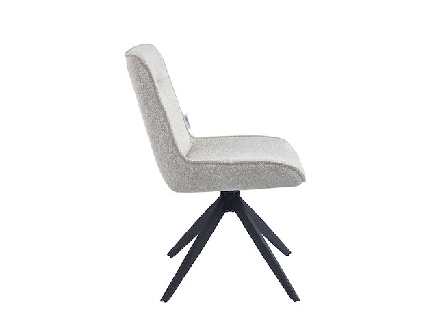 Colenis - brutus eetkamerstoel - set van 4 - beige - chenille stof - zwarte poten - stoel - afbeelding 2 van  4