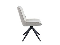 Colenis - brutus eetkamerstoel - set van 6 - beige - chenille stof - zwarte poten - stoel - afbeelding 2 van  4