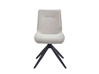 Colenis - brutus eetkamerstoel - set van 6 - beige - chenille stof - zwarte poten - stoel - afbeelding 3 van  4