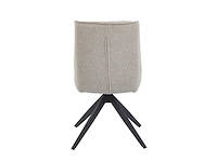 Colenis - brutus eetkamerstoel - set van 6 - beige - chenille stof - zwarte poten - stoel - afbeelding 4 van  4