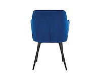Colenis - city eetkamerstoel - set van 4 - blauw - fluweel - velvet - industrieel - stoel - design - armleuningen - afbeelding 4 van  5