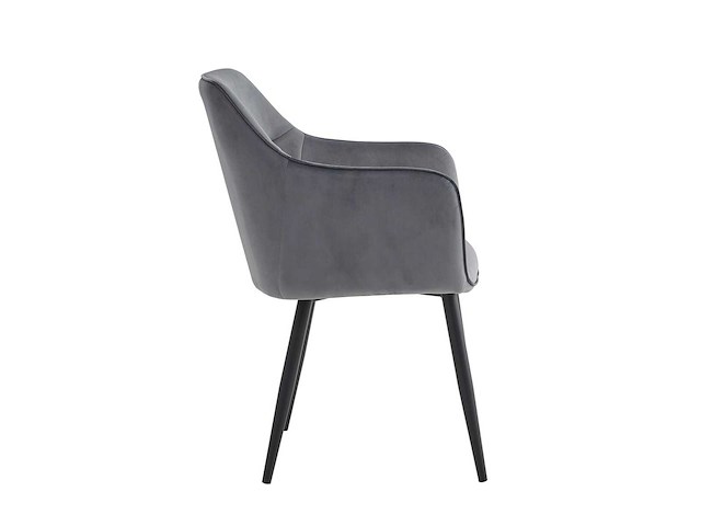 Colenis - city eetkamerstoel - set van 4 - grijs - velvet - industrieel - stoel - design - armleuningen - afbeelding 2 van  3