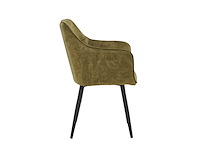 Colenis - city eetkamerstoel - set van 4 - olijfgroen - adoré velvet - design - industrieel - stoel - armleuningen - afbeelding 3 van  5