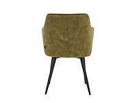 Colenis - city eetkamerstoel - set van 4 - olijfgroen - adoré velvet - design - industrieel - stoel - armleuningen - afbeelding 4 van  5