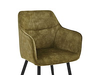 Colenis - city eetkamerstoel - set van 4 - olijfgroen - adoré velvet - design - industrieel - stoel - armleuningen - afbeelding 5 van  5