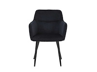 Colenis - city eetkamerstoel - set van 4 - zwart - fluweel - velvet - industrieel - stoel - design - armleuningen - afbeelding 2 van  5