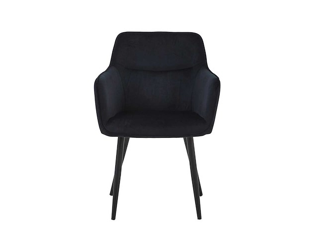 Colenis - city eetkamerstoel - set van 4 - zwart - fluweel - velvet - industrieel - stoel - design - armleuningen - afbeelding 1 van  4