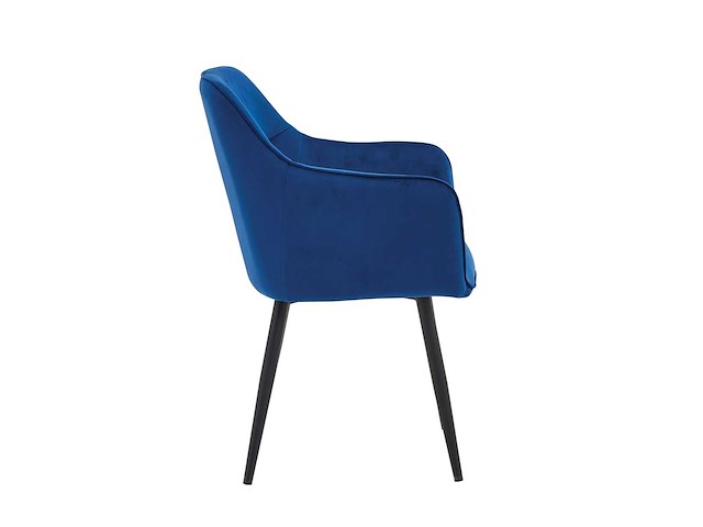 Colenis - city eetkamerstoel - set van 6 - blauw - fluweel - velvet - industrieel - stoel - design - armleuningen - afbeelding 3 van  5