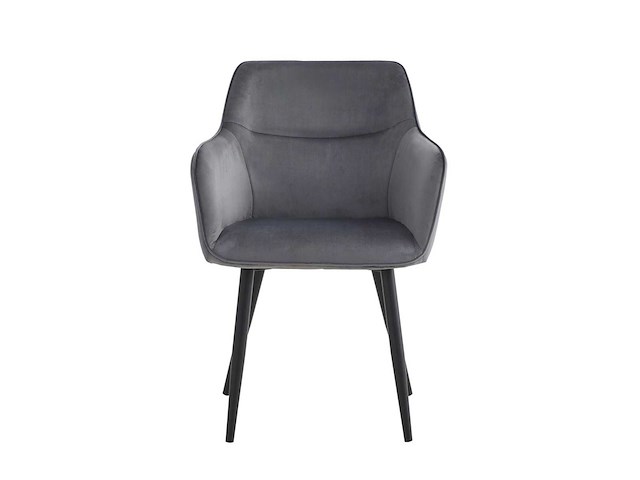 Colenis - city eetkamerstoel - set van 6 - grijs - velvet - industrieel - stoel - design - armleuningen - afbeelding 2 van  5