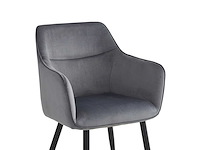 Colenis - city eetkamerstoel - set van 6 - grijs - velvet - industrieel - stoel - design - armleuningen - afbeelding 5 van  5