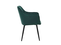 Colenis - city eetkamerstoel - set van 6 - groen - fluweel - velvet - industrieel - stoel - design - armleuningen - afbeelding 3 van  5