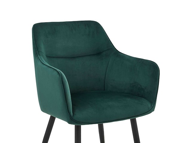 Colenis - city eetkamerstoel - set van 6 - groen - fluweel - velvet - industrieel - stoel - design - armleuningen - afbeelding 5 van  5