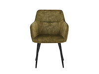 Colenis - city eetkamerstoel - set van 6 - olijfgroen - adoré velvet - design - industrieel - stoel - armleuningen - afbeelding 2 van  5