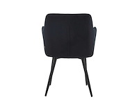 Colenis - city eetkamerstoel - set van 6 - zwart - fluweel - velvet - industrieel - stoel - design - armleuningen - afbeelding 4 van  5