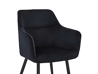 Colenis - city eetkamerstoel - set van 6 - zwart - fluweel - velvet - industrieel - stoel - design - armleuningen - afbeelding 5 van  5