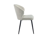 Colenis - curve eetkamerstoel - set van 4 - beige - boucle stof - zwarte poten - afbeelding 3 van  4