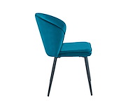 Colenis - curve eetkamerstoel - set van 4 - petrol - velvet - zwarte poten - afbeelding 2 van  2