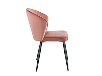 Colenis - curve eetkamerstoel - set van 4 - rose - velvet - zwarte poten - afbeelding 2 van  2