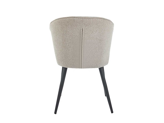 Colenis - curve eetkamerstoel - set van 6 - beige - boucle stof - zwarte poten - afbeelding 4 van  4