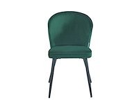 Colenis - curve eetkamerstoel - set van 6 - groen - velvet - zwarte poten - afbeelding 2 van  3
