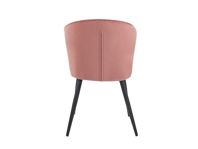 Colenis - curve eetkamerstoel - set van 6 - rose - velvet - zwarte poten - afbeelding 2 van  2