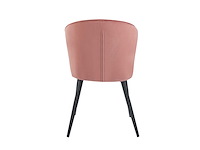 Colenis - curve eetkamerstoel - set van 6 - rose - velvet - zwarte poten - afbeelding 2 van  2