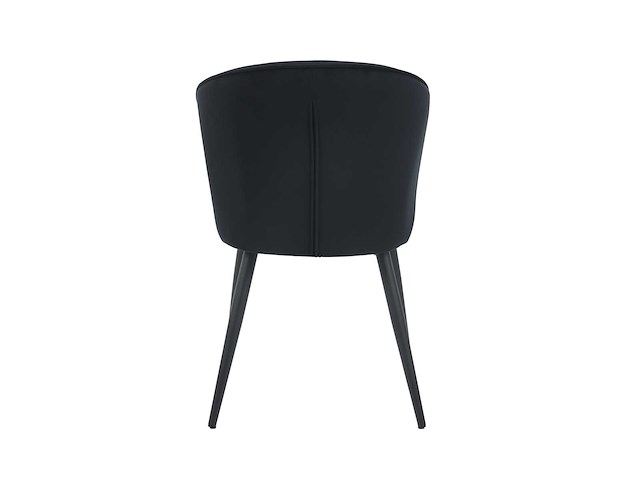 Colenis - curve eetkamerstoel - set van 6 - zwart - velvet - zwarte poten - afbeelding 5 van  5