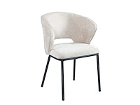 Colenis - elizabeth eetkamerstoel - set van 4 - beige - chenille stof - zwarte poten - afbeelding 1 van  2