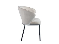 Colenis - elizabeth eetkamerstoel - set van 6 - beige - velvet - zwarte poten - afbeelding 2 van  3