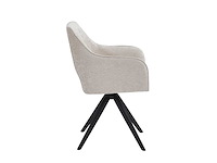 Colenis - emma eetkamerstoel - set van 4 - beige - chenille stof - met armleuning - stoel - afbeelding 4 van  5