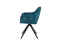 Colenis - emma eetkamerstoel - set van 4 - petrol - adoré velvet - met armleuning - afbeelding 3 van  4