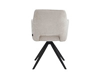 Colenis - emma eetkamerstoel - set van 6 - beige - chenille stof - met armleuning - stoel - afbeelding 2 van  5