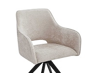 Colenis - emma eetkamerstoel - set van 6 - beige - chenille stof - met armleuning - stoel - afbeelding 5 van  5