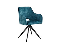 Colenis - emma eetkamerstoel - set van 6 - petrol - adoré velvet - met armleuning - afbeelding 1 van  4